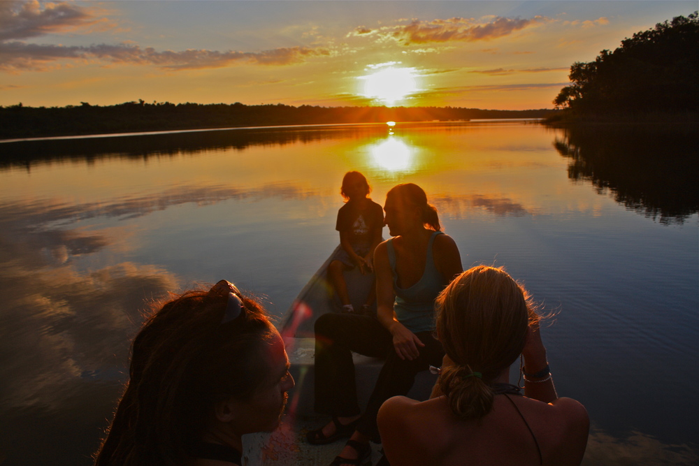 Canoe with Sunset