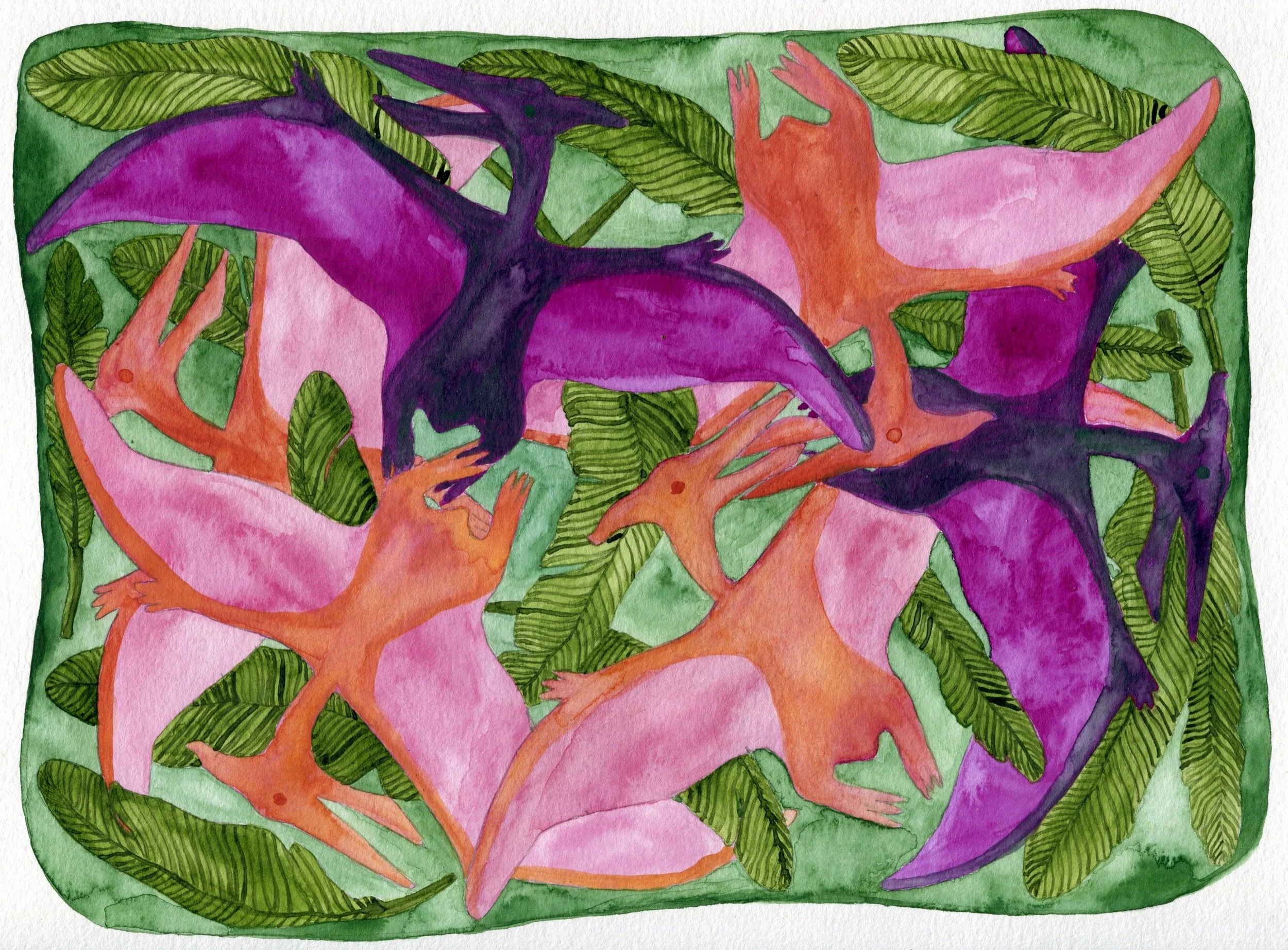 Pterodactyl banana leaves.jpg