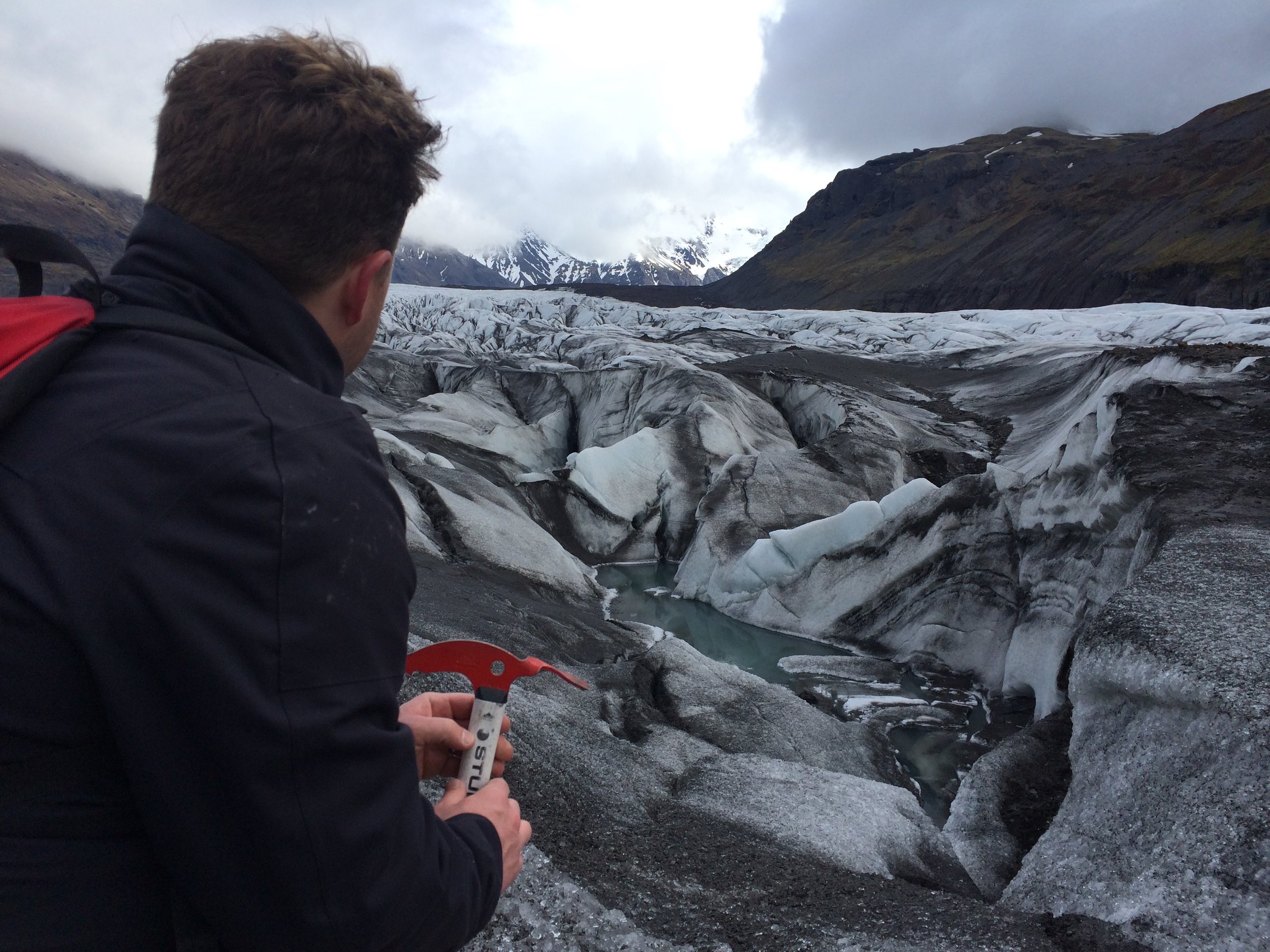 Jack on the glacier Svínafellsjökull. Manly. 