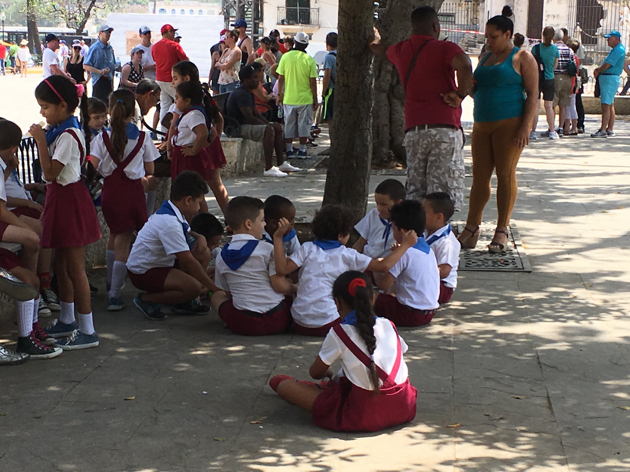 School children at play during lunch.