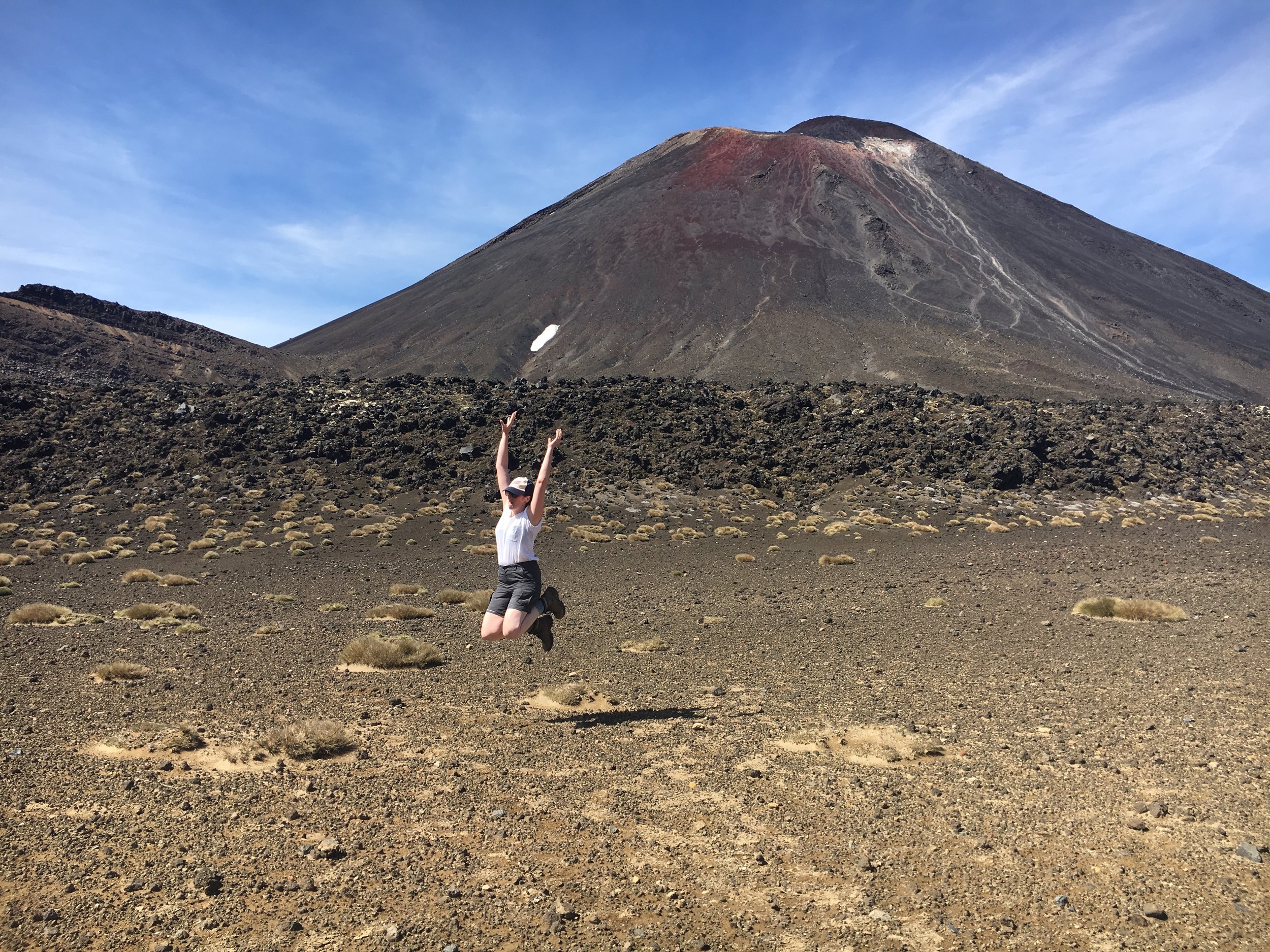 Jumping while I can still move my legs on the epic Tongariro Alpine Crossing.