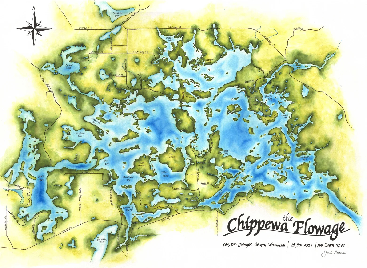 "Chippewa Flowage Map"