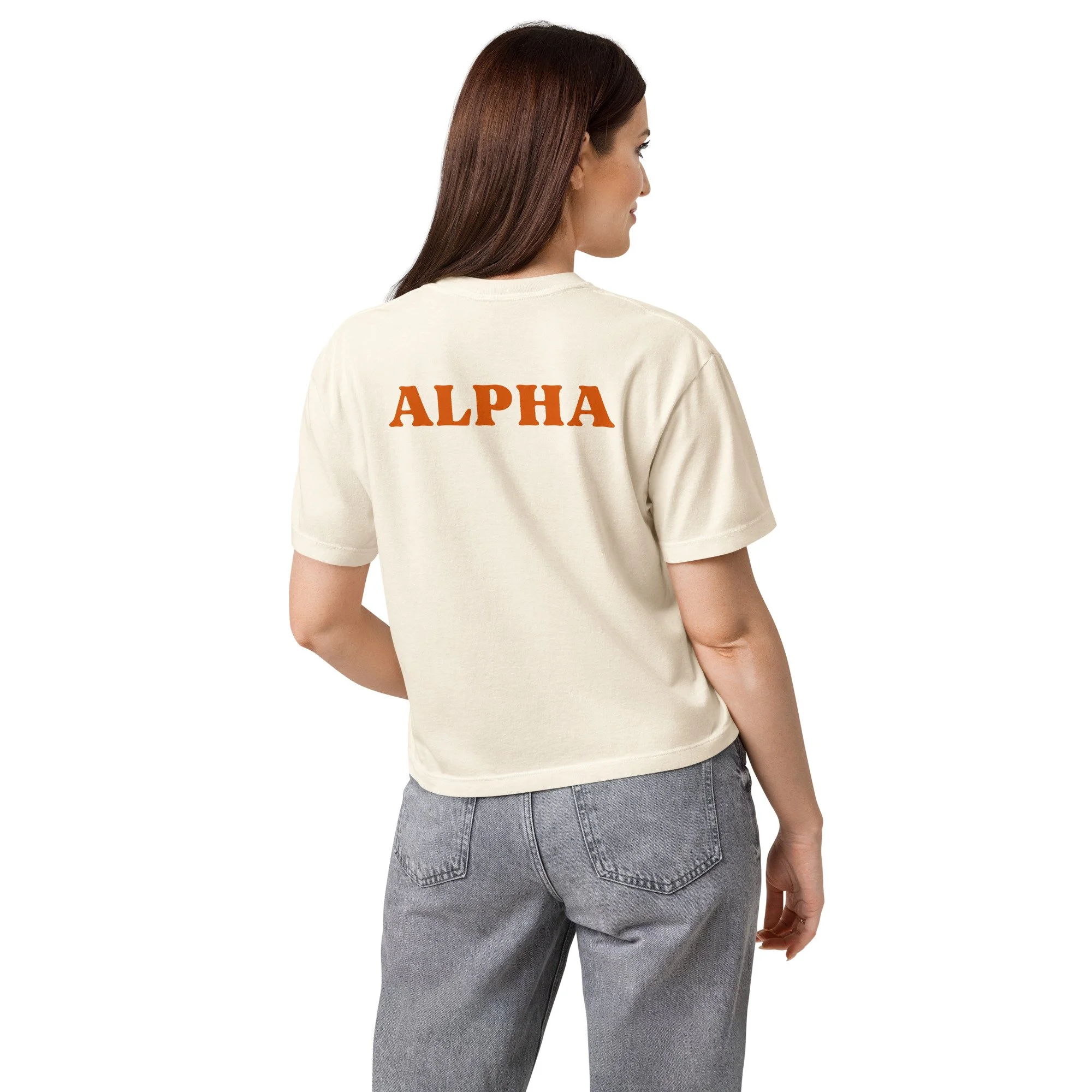 ALPHA (back) Women’s heavyweight boxy tee