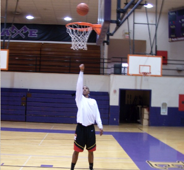 Release the ball and follow through by pointing at the center of the rim