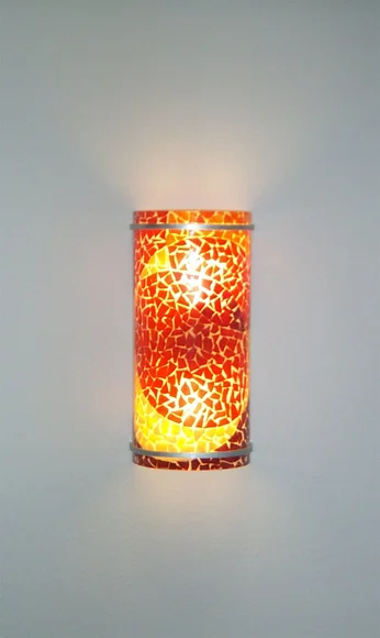 Glass Mosaic Sconce with Crescent