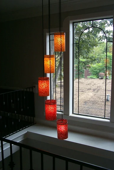 Glass Mosaic Chandelier Cone Spiral