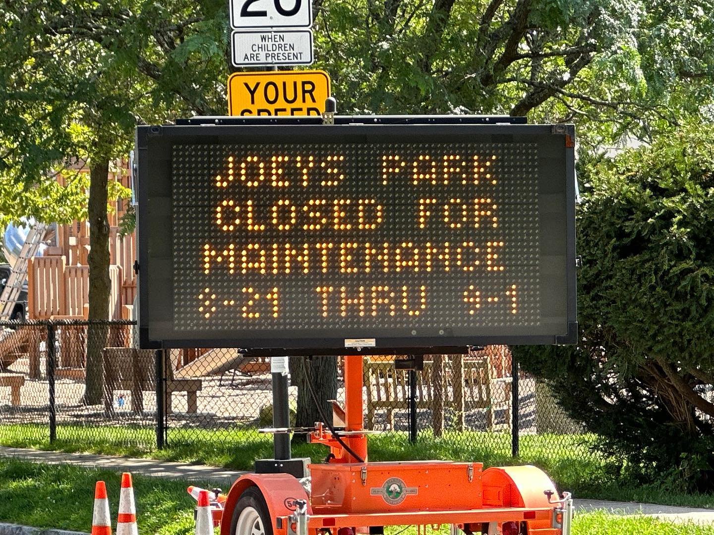 In case you missed it, Joey&rsquo;s Park is going under some beautification this week!

A massive thank you goes out to our friends at Muzzioli Associates, Custom Works, and the town of Belmont for moving mountains and continuing to ensure this playg