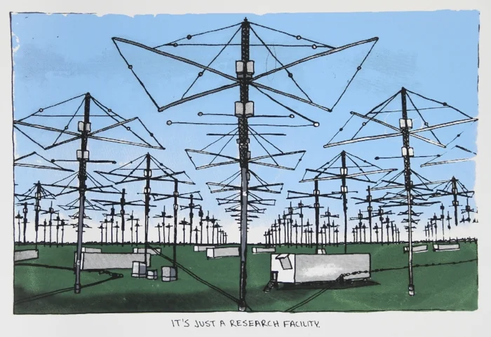 USAF HAARP, silkscreen, 2015