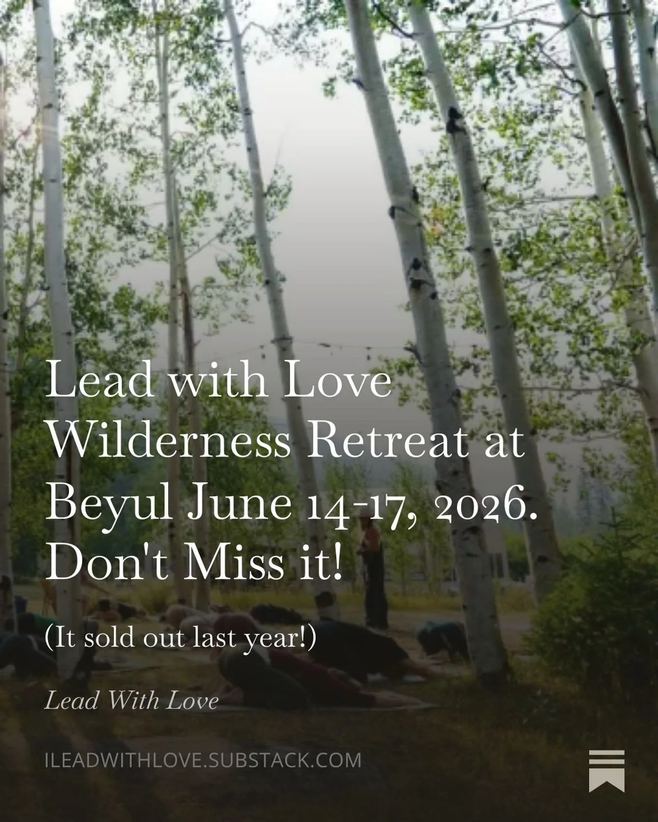 @ginamurdockaspen &lsquo;s latest newsletter is in your inbox and on @substack ! 💌

&ldquo;This isn&rsquo;t just a retreat. It&rsquo;s three days in nature where you get to step away from everything else and remember who you really are. And, to make