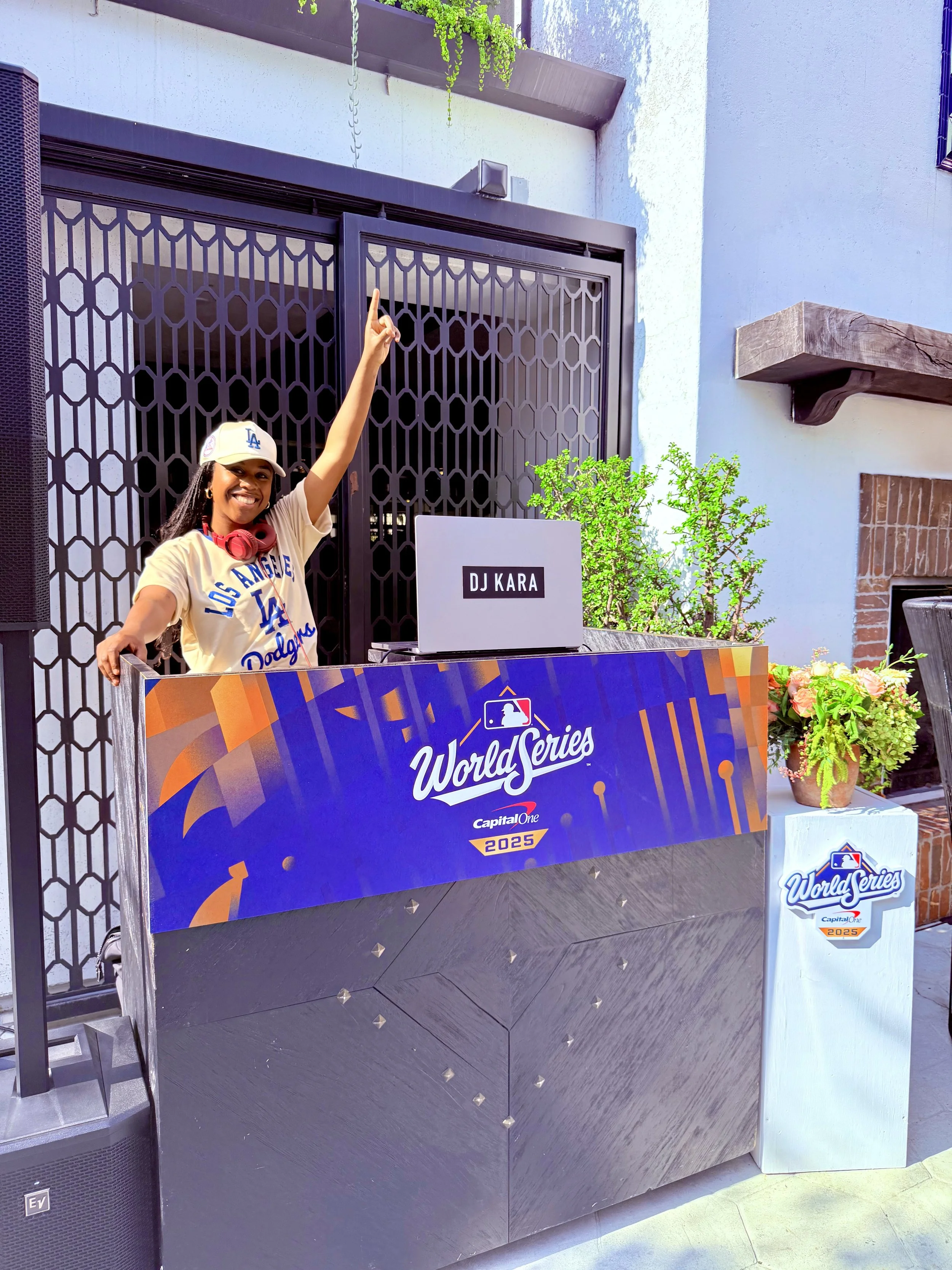 DJ Kara at Los Angeles Dodgers World Series Pre-Game