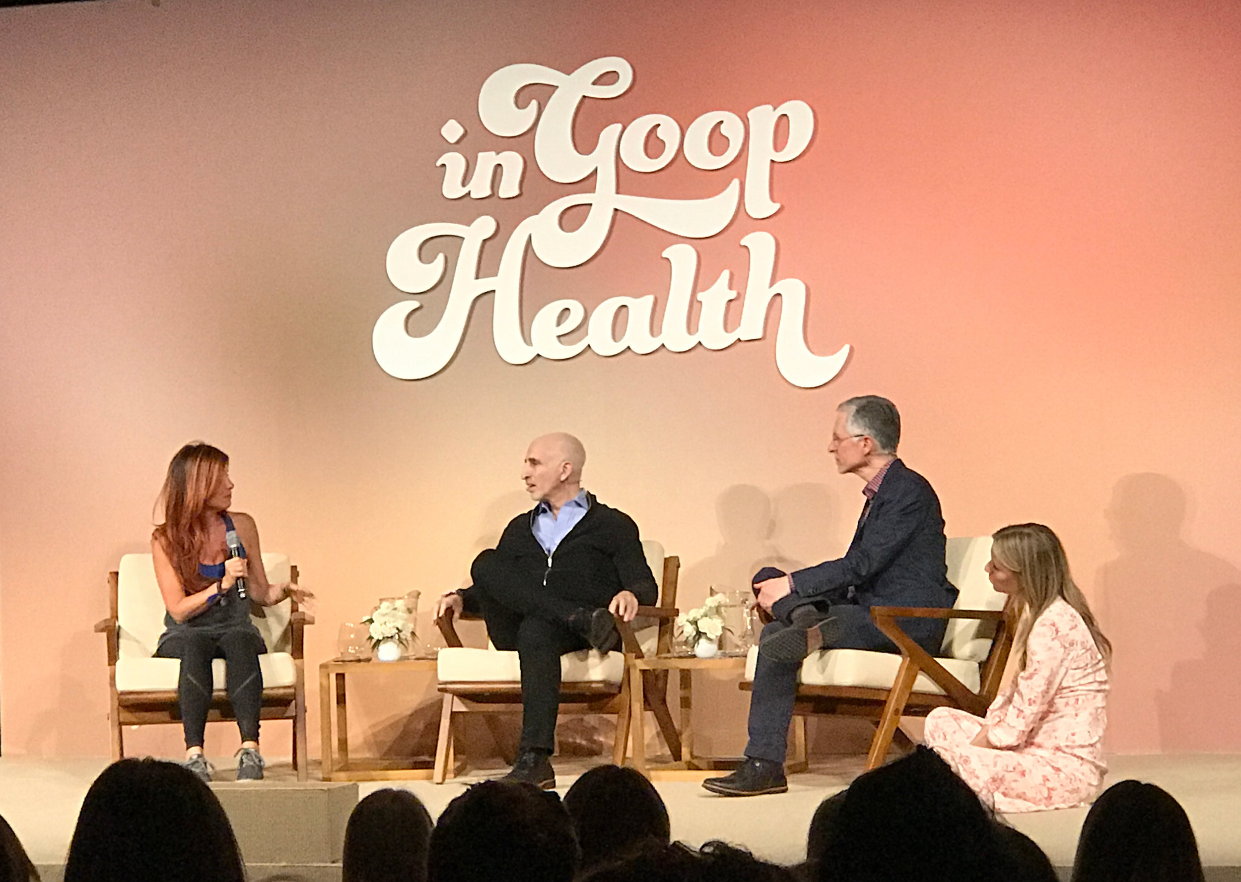 Christine with Dr. Phil Stutz, Mary Michaels, and a cozy Gwyneth.