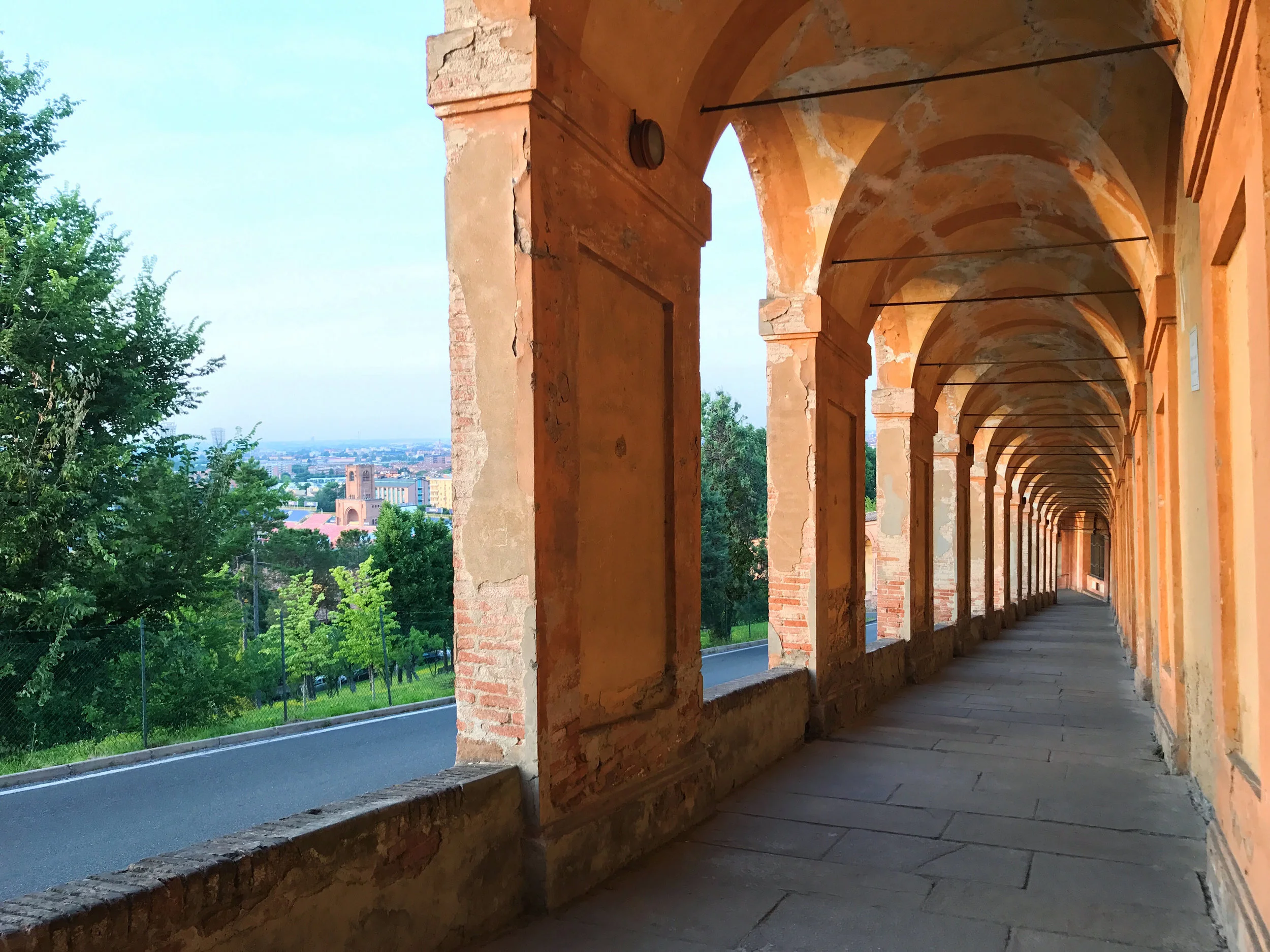 A few beautiful portici and a view of Bologna on the way down from San Luca.