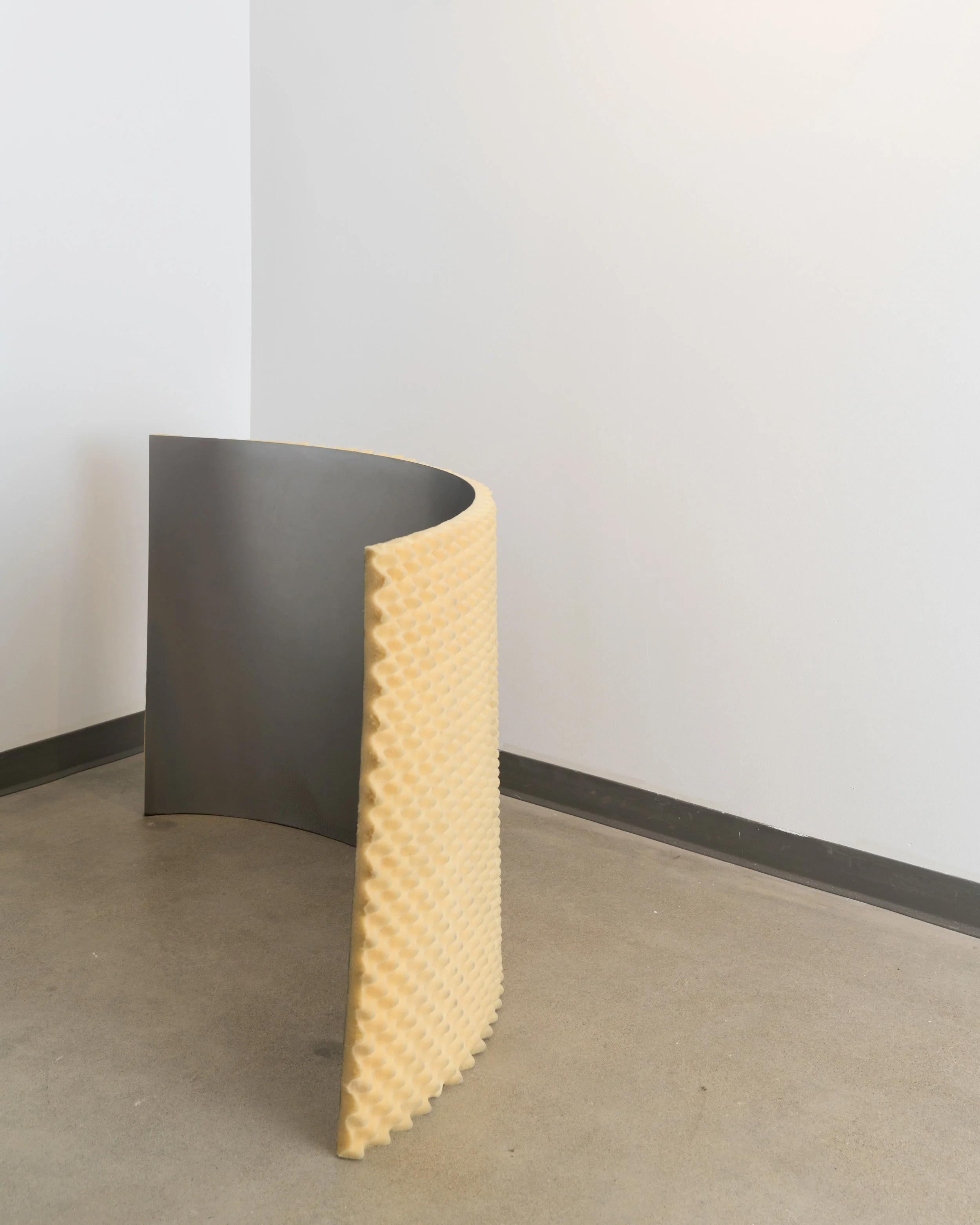 "Soft Arc", 2017, steel, corrugated foam, 3' X 6' X 2"