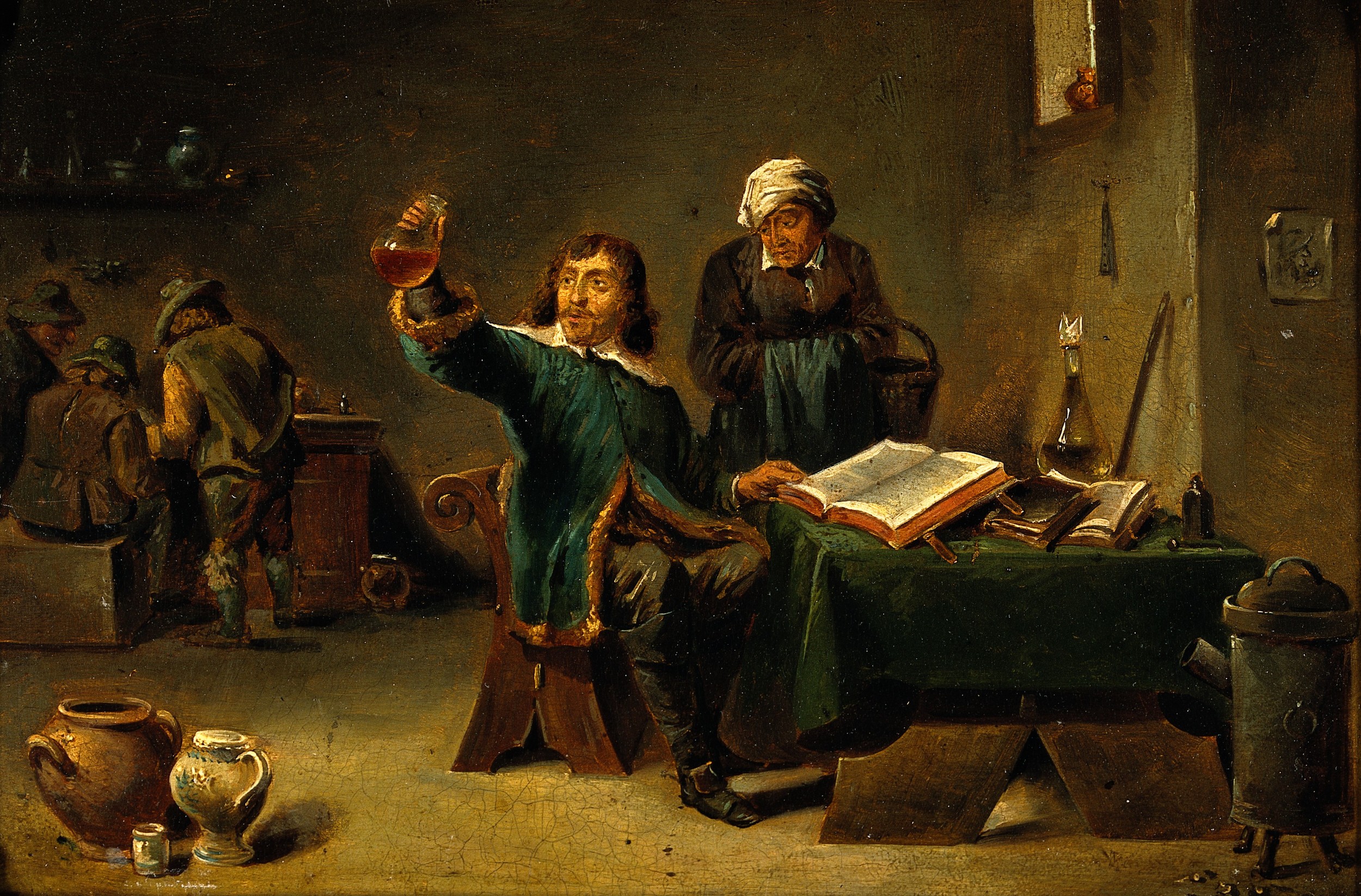 A_medical_practitioner_examining_a_urine_flask._Oil_painting_Wellcome_V0017268 (1).jpg