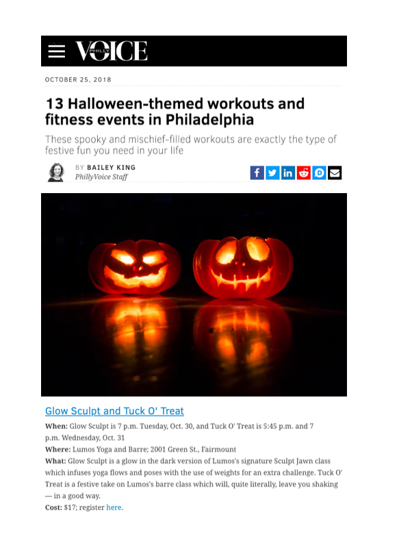 Halloween-Themed Workouts in Philadephia