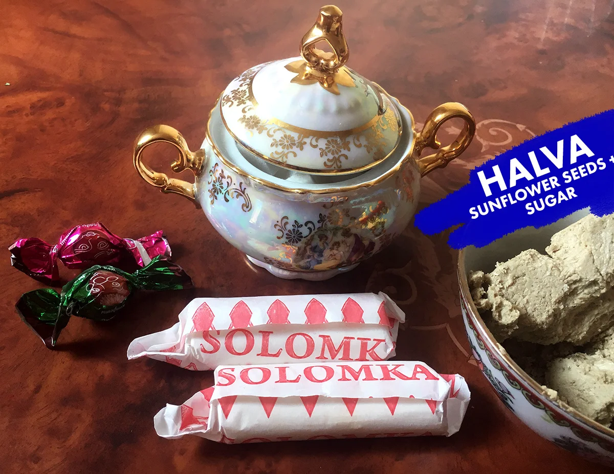 Countless cups of tea a day, and not one cup was without sweets! The Solomka are candies from Soviet Union era, they kind of laughed that I wanted to take a photo of them because they're so plain/common. Also I'm 100% in love with Onar's sister's ornate dishes for everything.