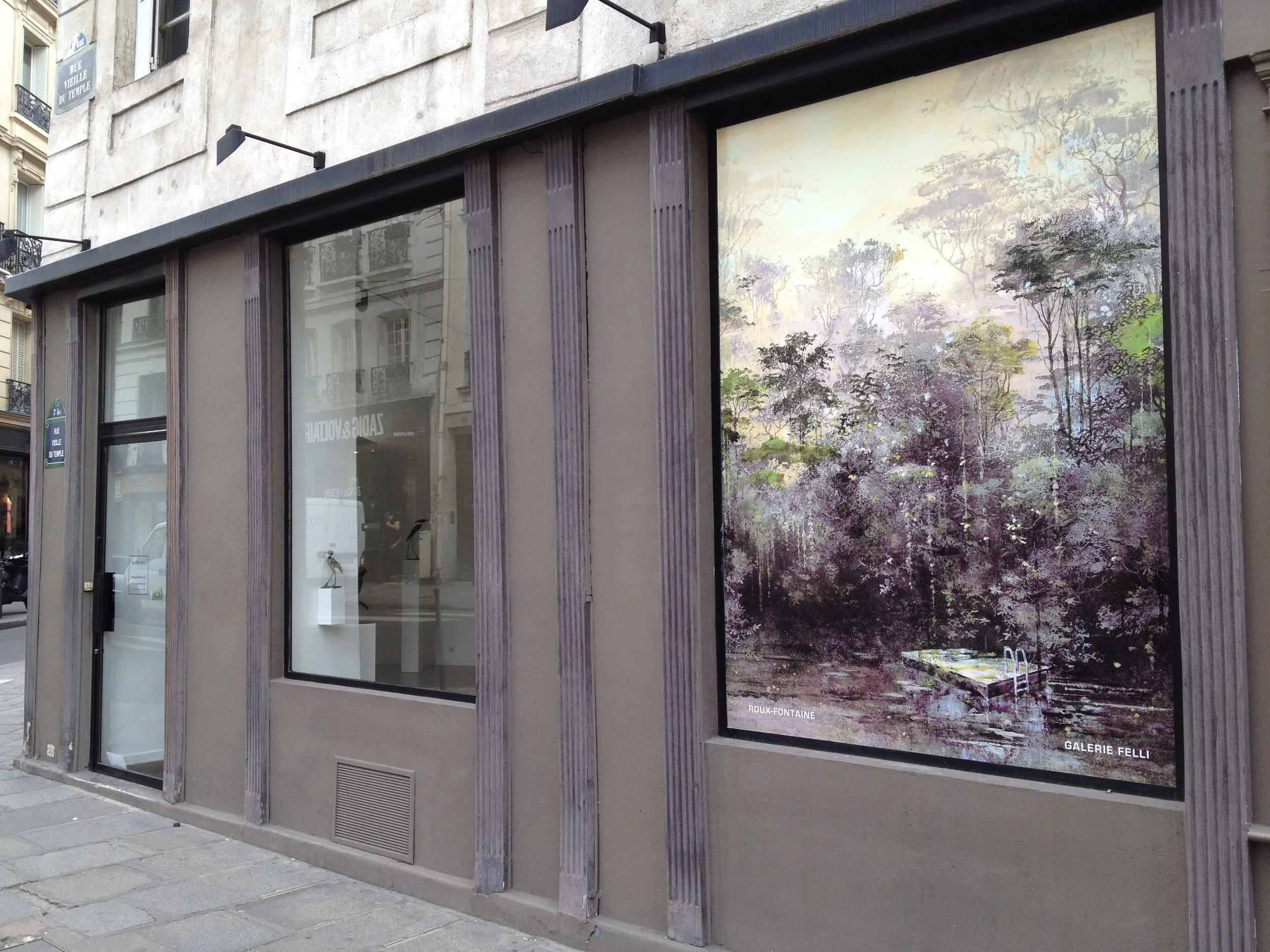 Vitrophanie, Galerie Felli, le Marais, Paris 2016