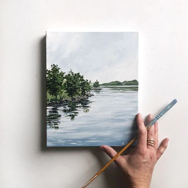 8x10 river painting // inspired by a photo I took over the summer while visiting some of the rivers off the Chesapeake