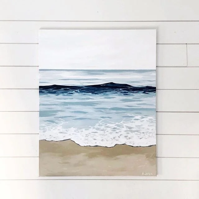 Beach Waves 🌊 // 24 x 30 acrylic on canvas