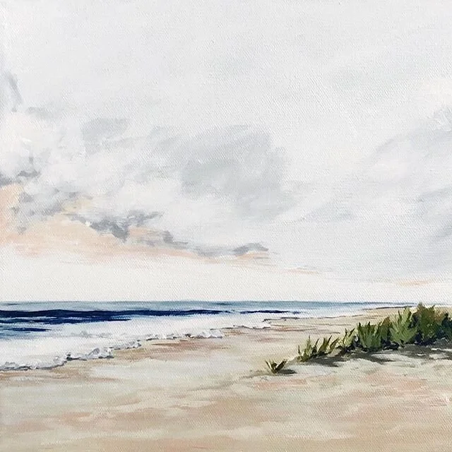 Beach mornings ☀️ // 11x14 acrylic on canvas