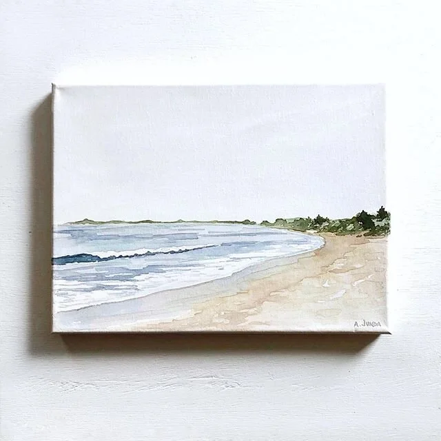 I can&rsquo;t paint abstractly, my brain just doesn&rsquo;t work that way. But painting on watercolor canvas is the closest I can get, because the canvas absorbs and distorts the water &amp; pigments in such a cool way. The result is a softened lands