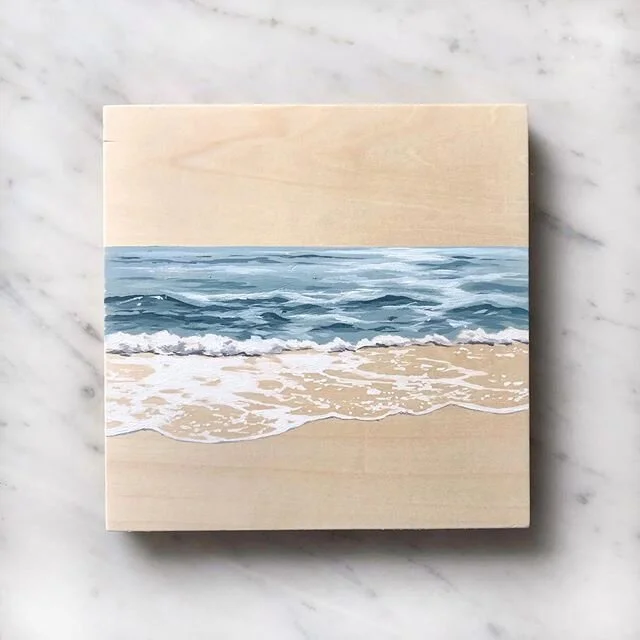 Acrylic on cradled wood panel, 8&rdquo;x 8&rdquo; 🌊