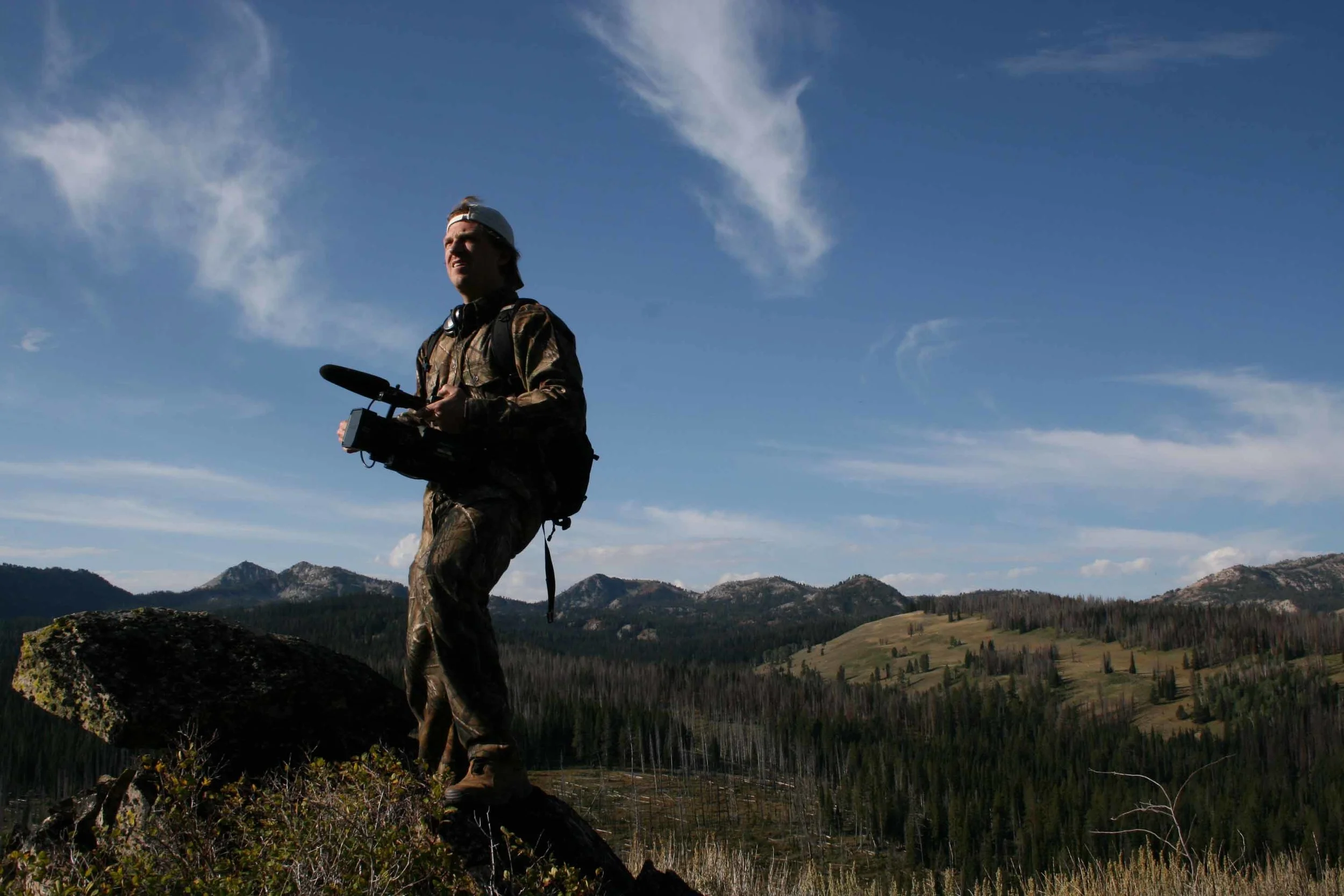 On assignment in Idaho, looking for wolves. 