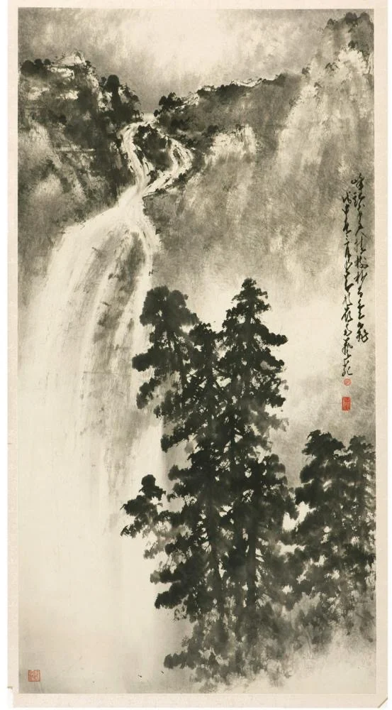 Waterfall Date: 1968 Materials: Ink on paper