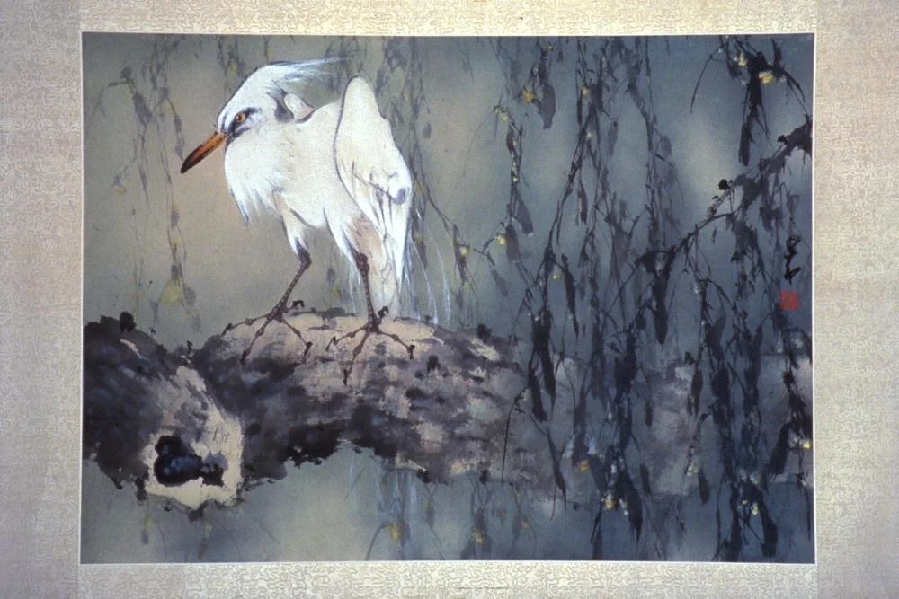 Egret ( 現代 趙少昂繪 孤高閒暇 紙本設色) Date: approx. 1930-1992 Materials: Ink and colors on paper