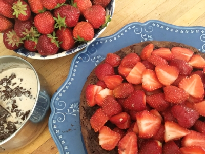 Strawberry and Spelt Flour Brownies