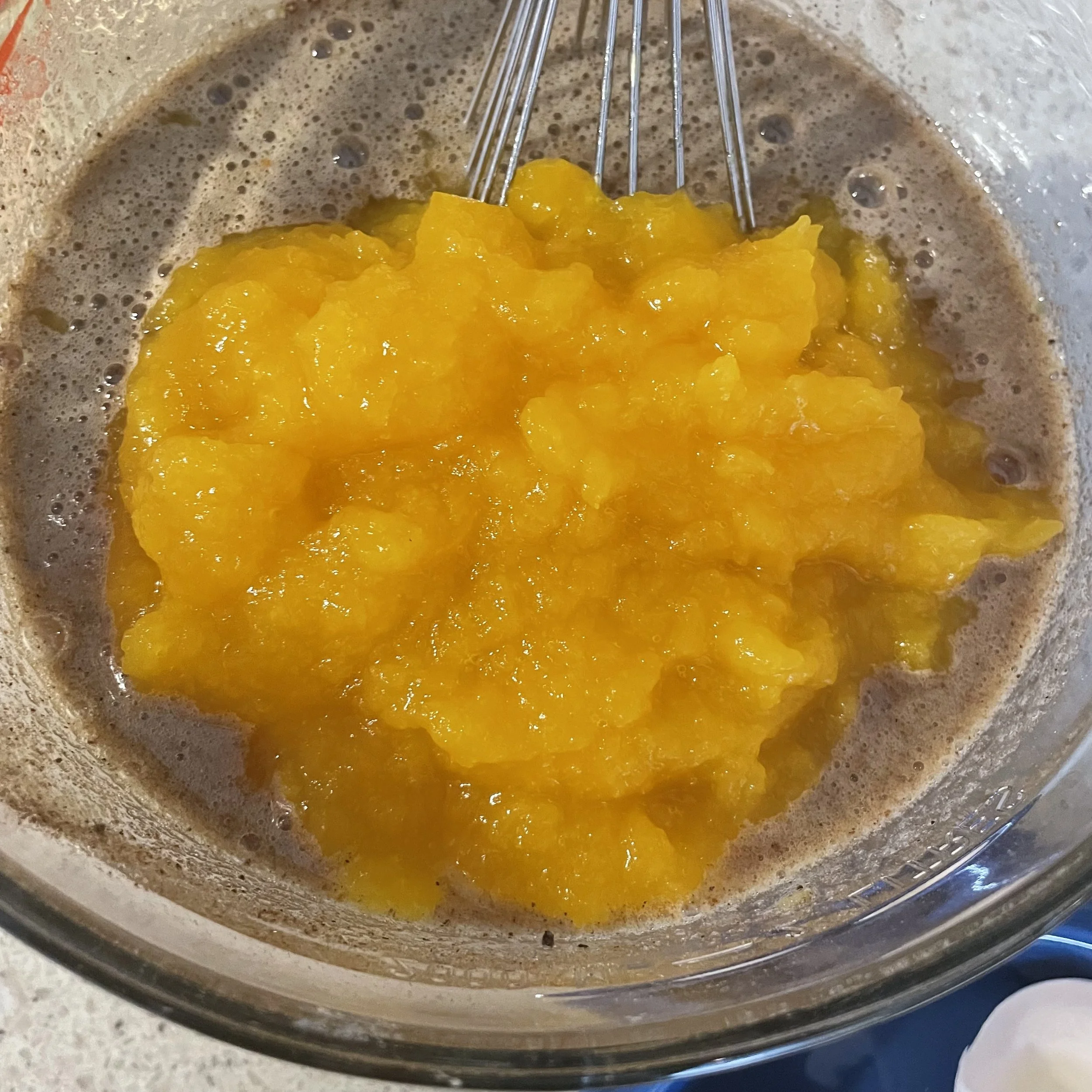 Pumpkin puree in mixture