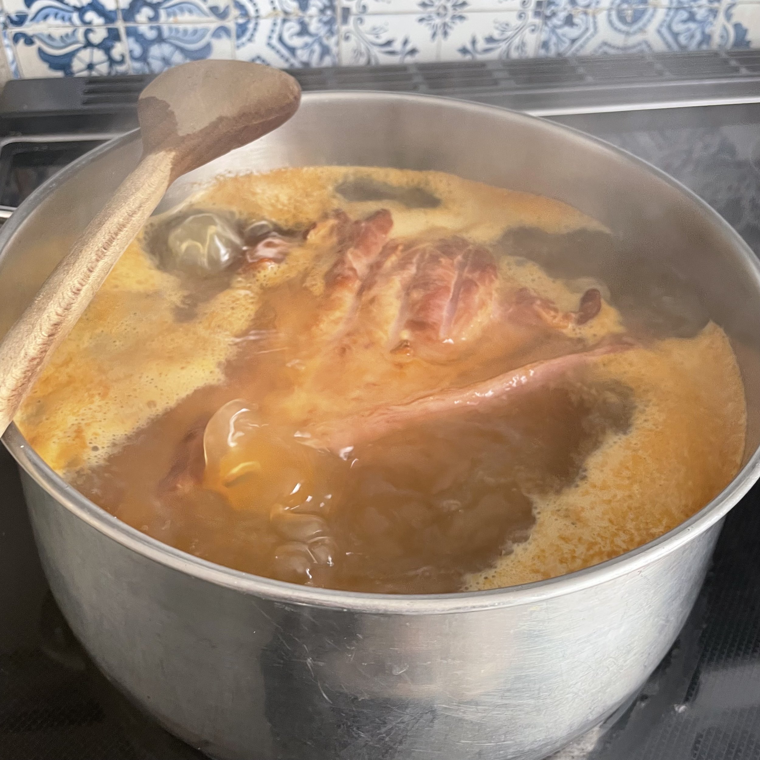 Simmering Ham in Maple SUgar and Apple Cider.jpeg (Copy)