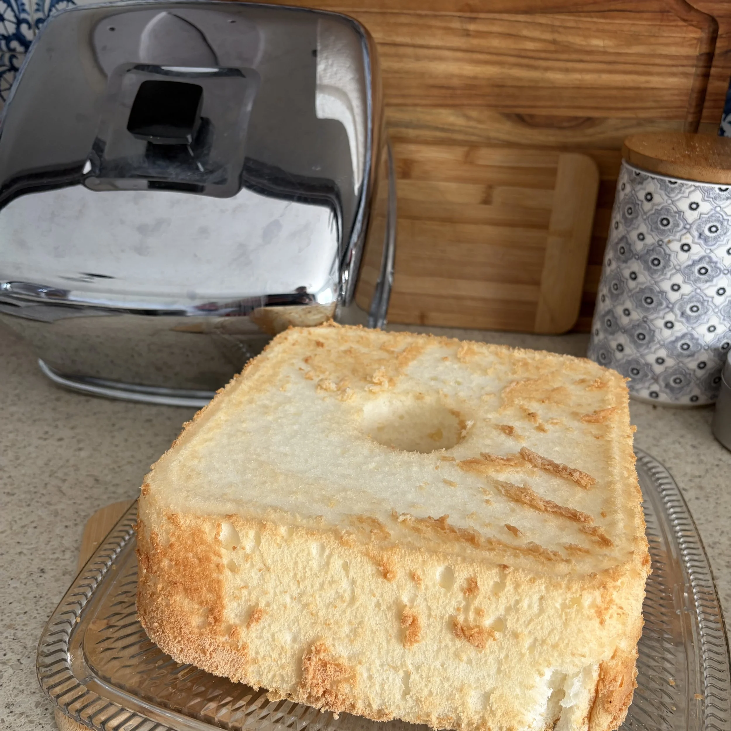 Angel foods cake cooling.jpeg