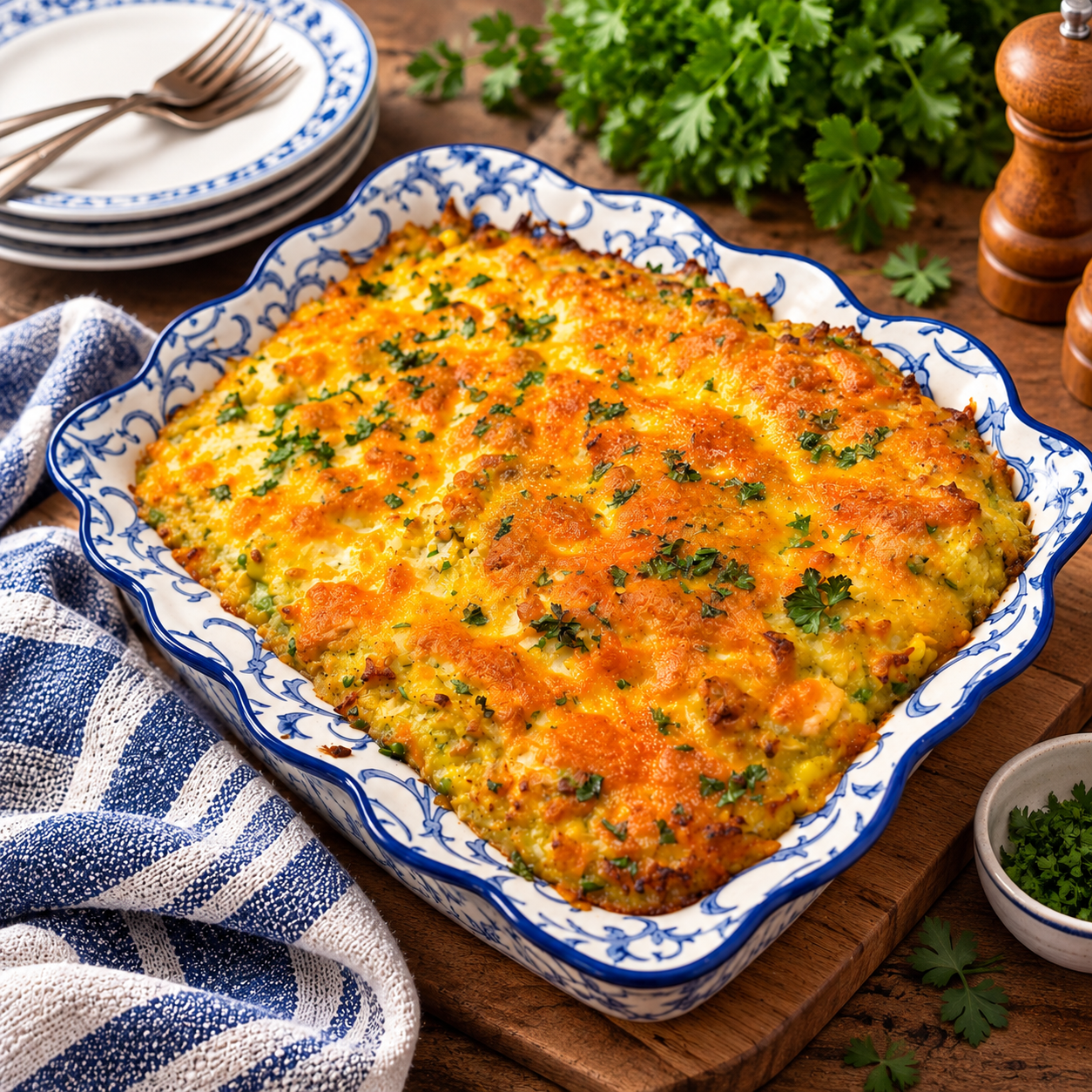 Gratin de saumon et de purée de pommes de terre au fromage