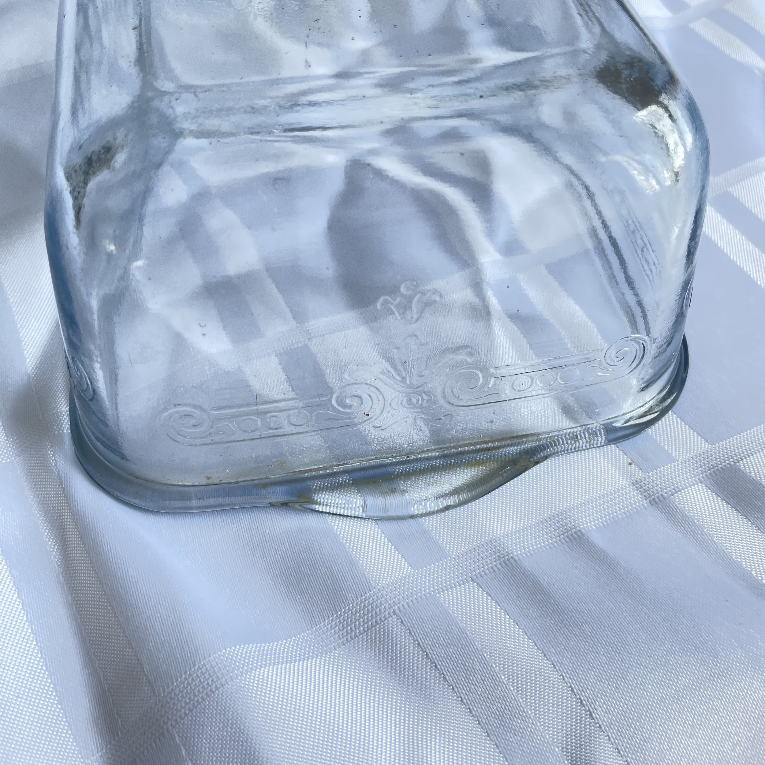 Clear blue depression glass loaf pan 1 .jpeg