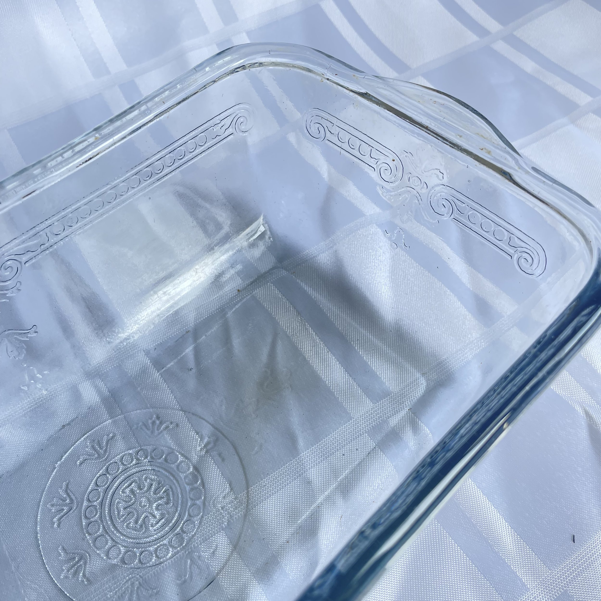 Clear blue depression glass loaf pan 3.jpeg