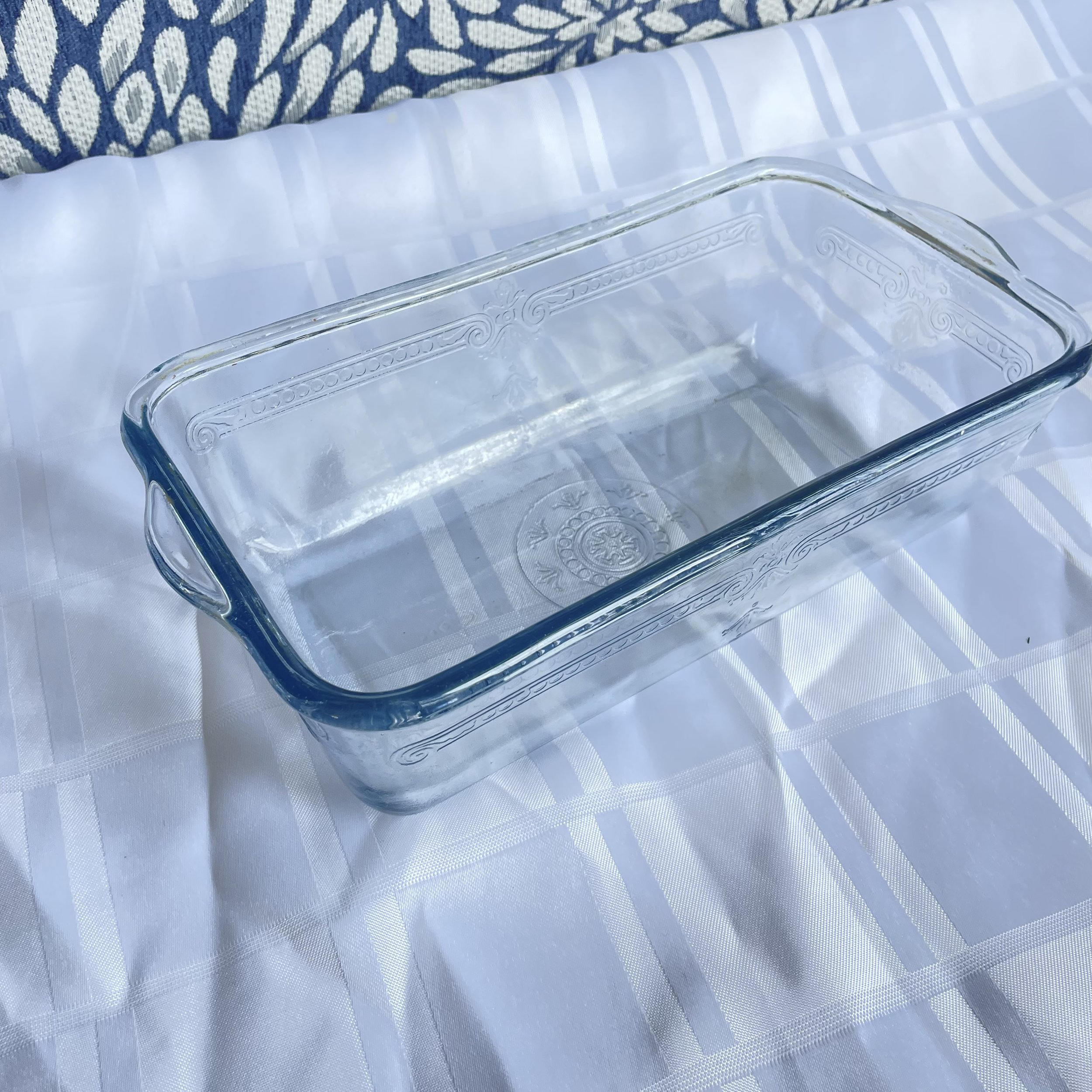 Clear blue depression glass loaf pan 4.jpeg