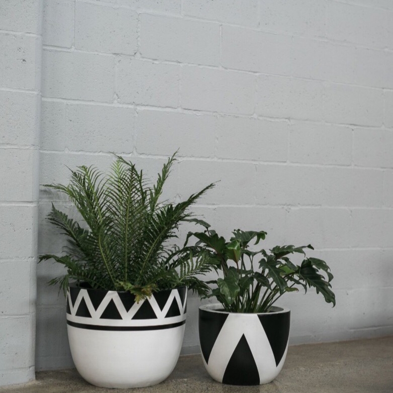 Lightweight pots. Left Aztec and right Chunky chev on hire for a wedding .jpg