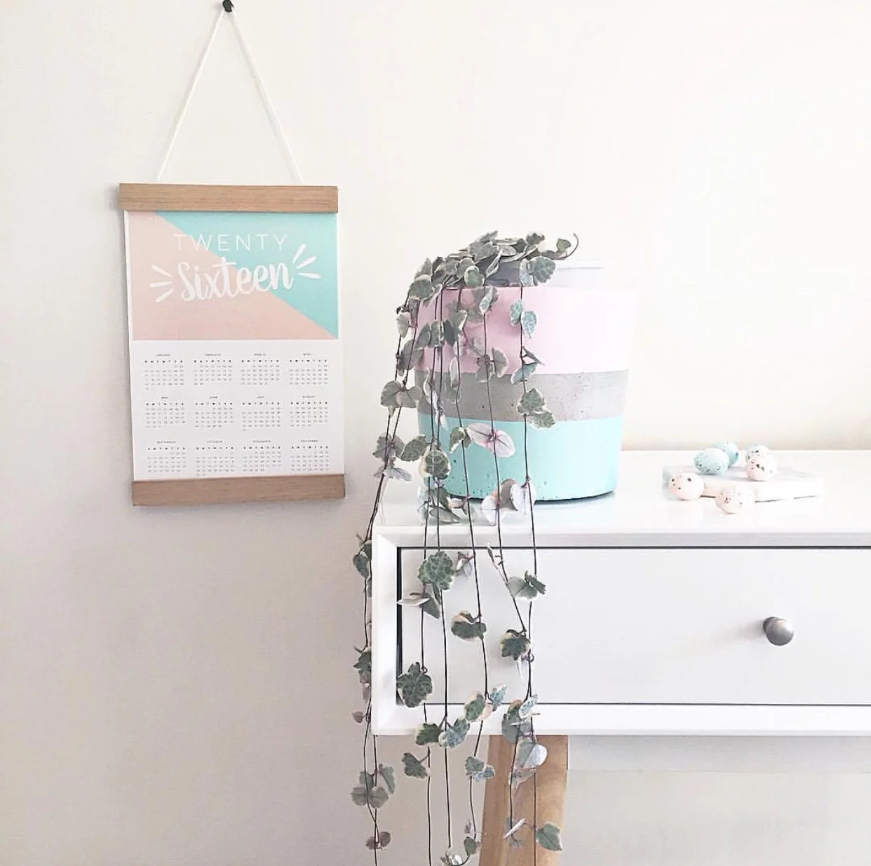 Large Concrete Napolean pot in Mint and Pastel Pink.jpg
