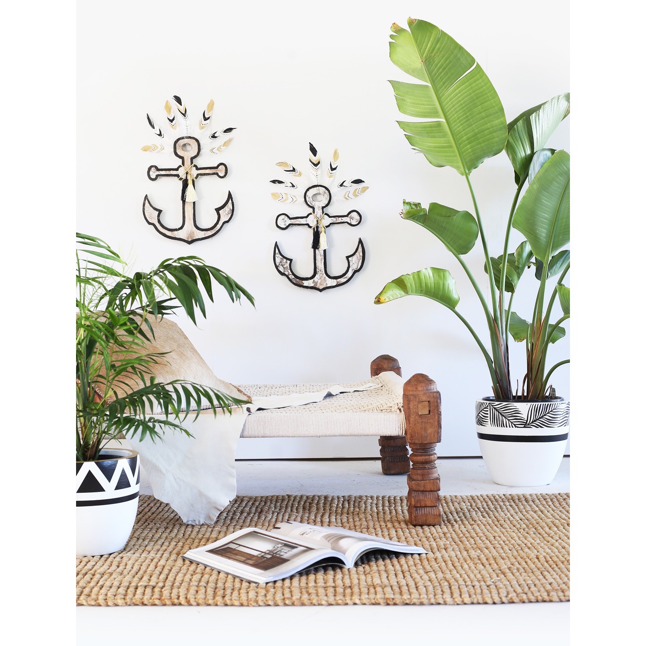 Aztec Pot left and Fallen Palms wallpaper right.jpg