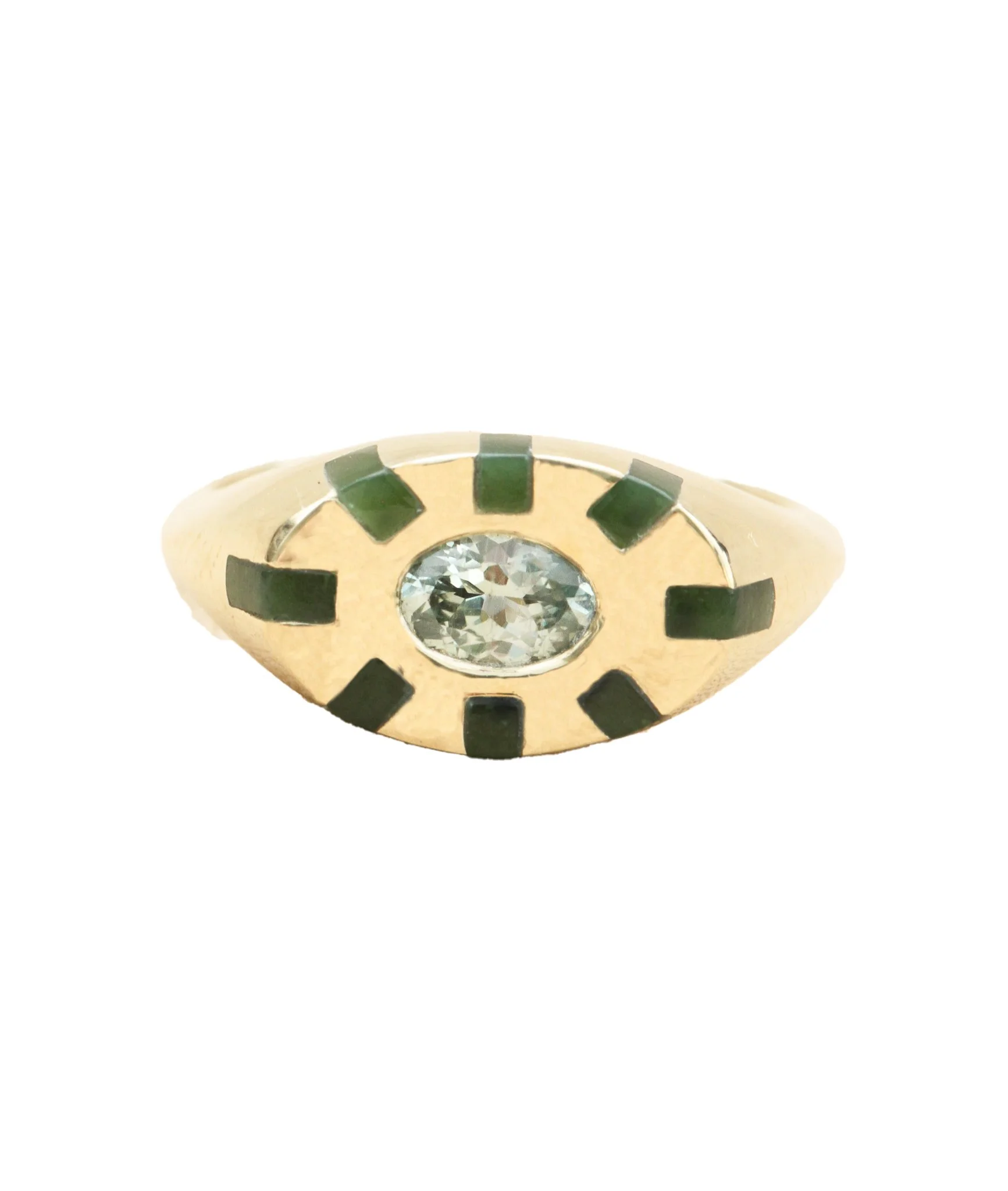Golden Wheel Signet Sapphire/Jade