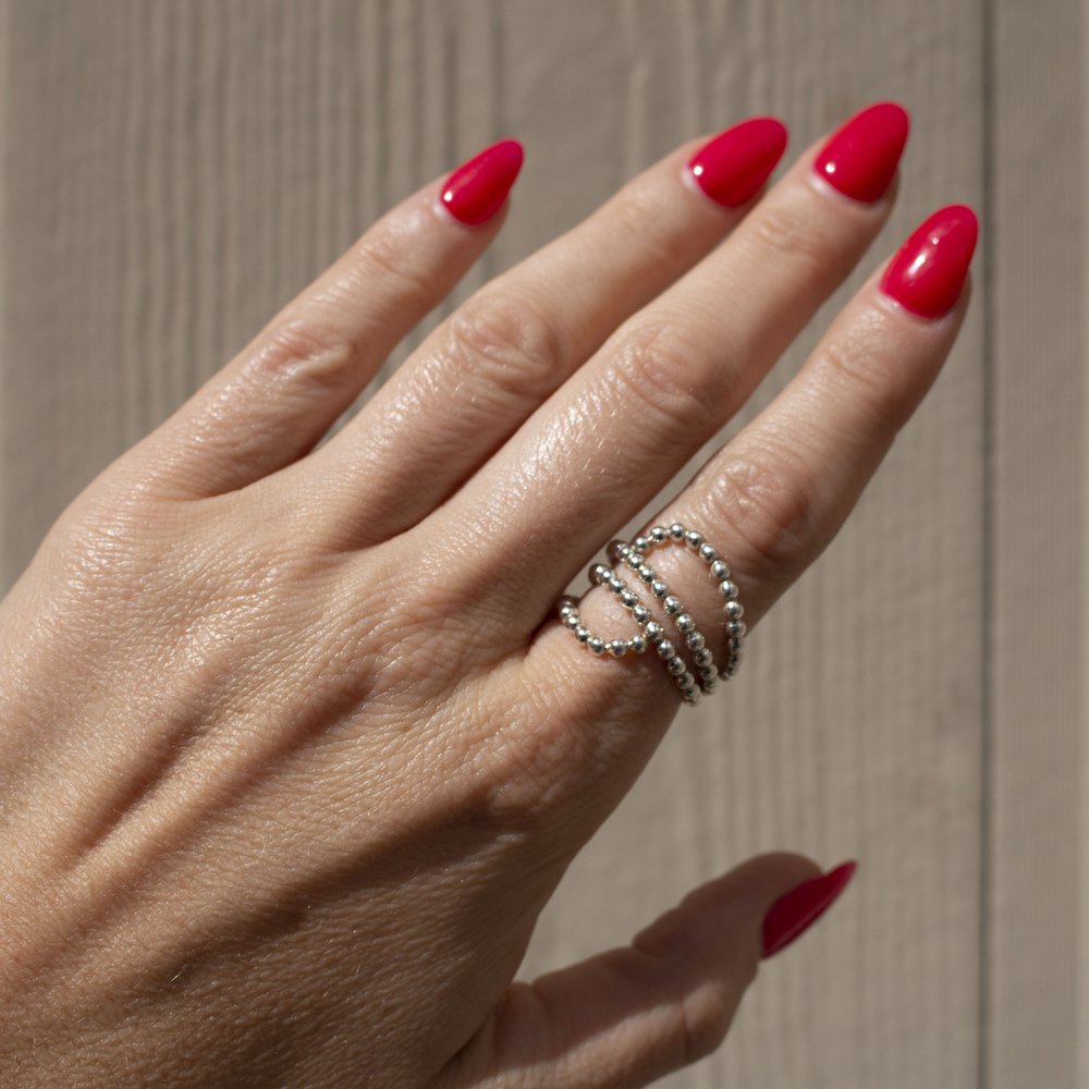 Sparkling Twisted Lines Ring