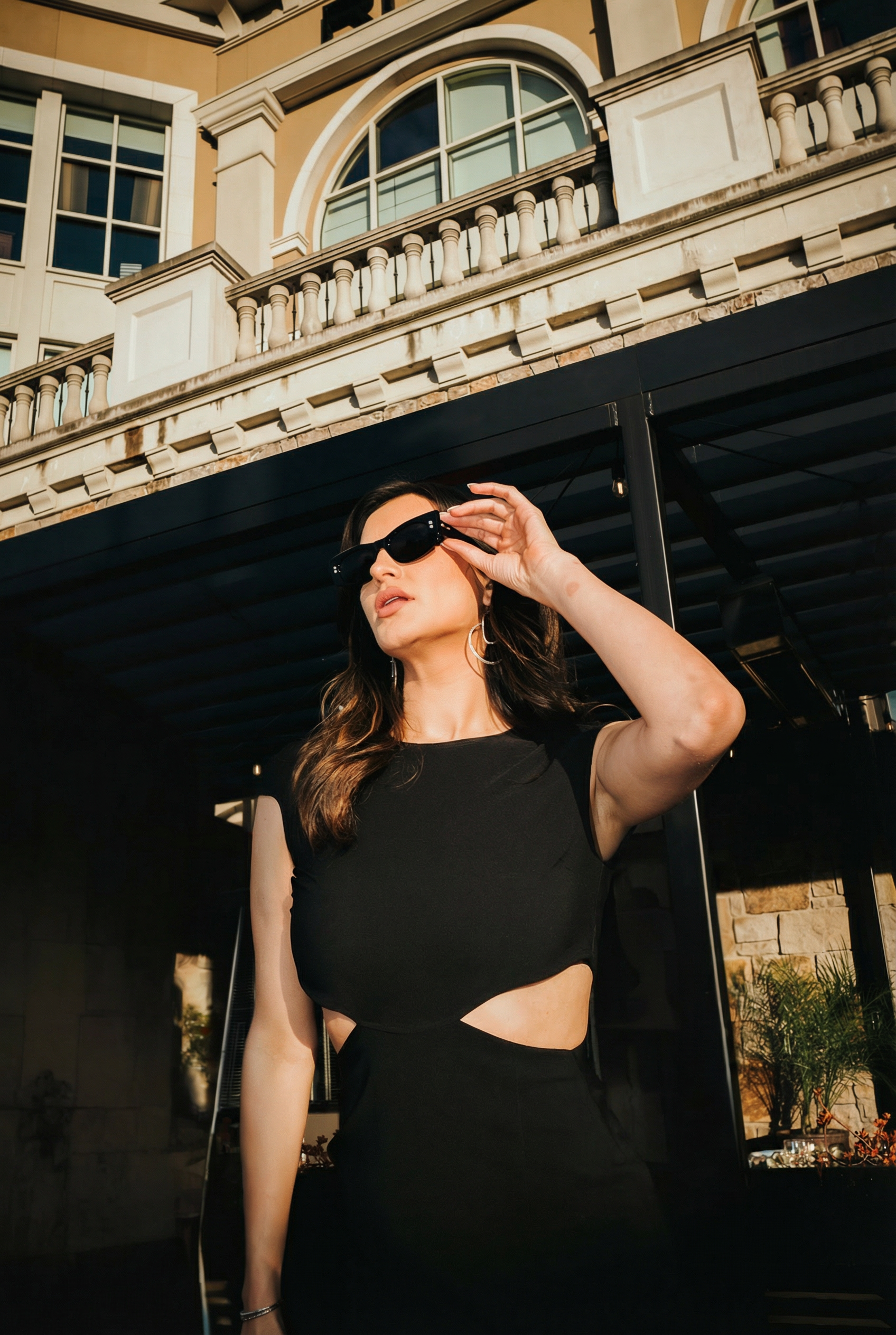 Silver Geo Hoop earrings