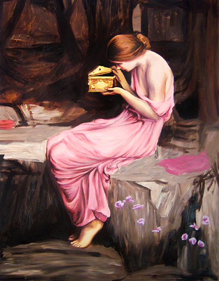 After John William Waterhouse, "Psyche Opening the Golden Box" (2012)