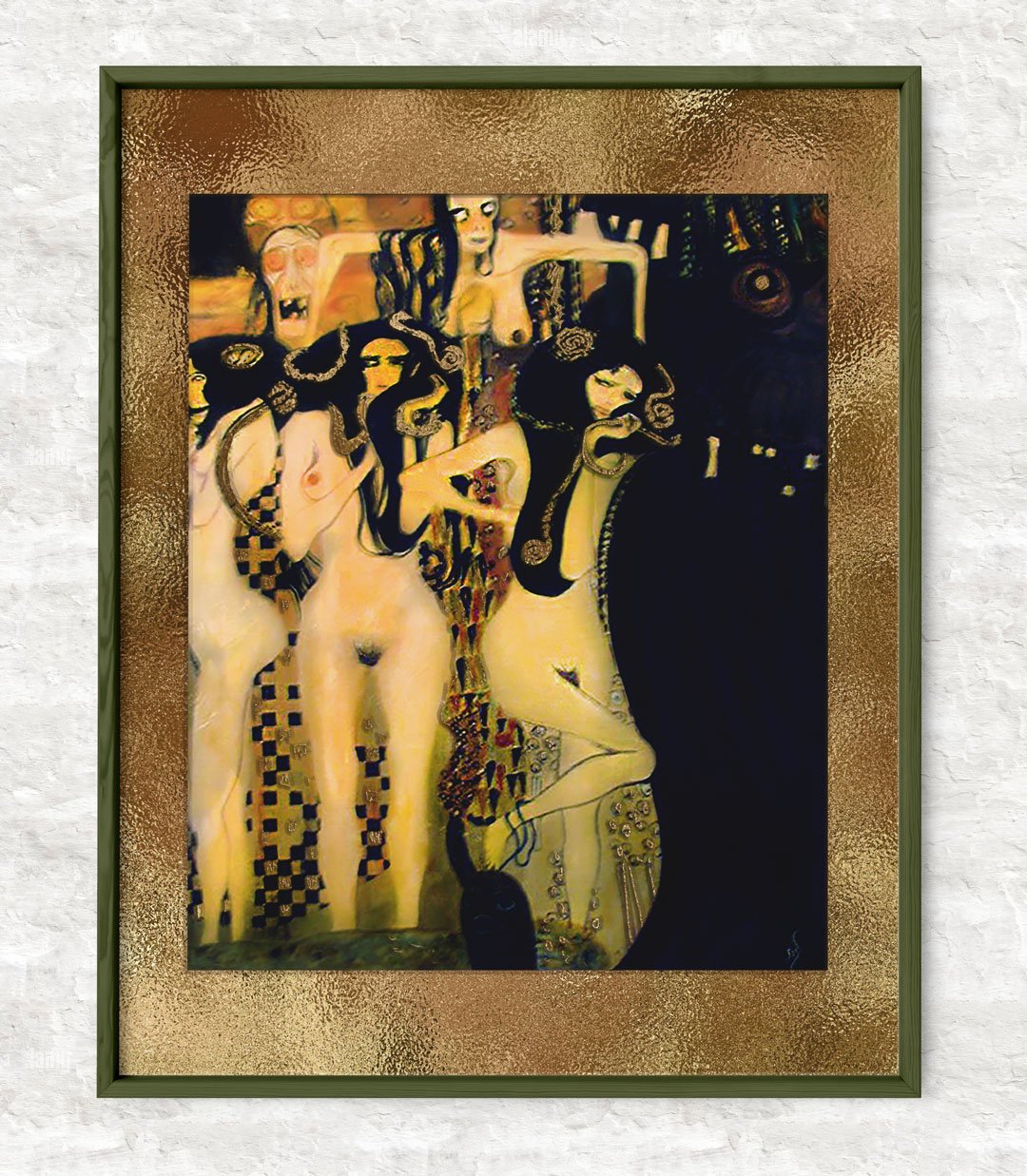 After Gustav Klimt's "Beethoven Frieze," Gorgon detail, 2003