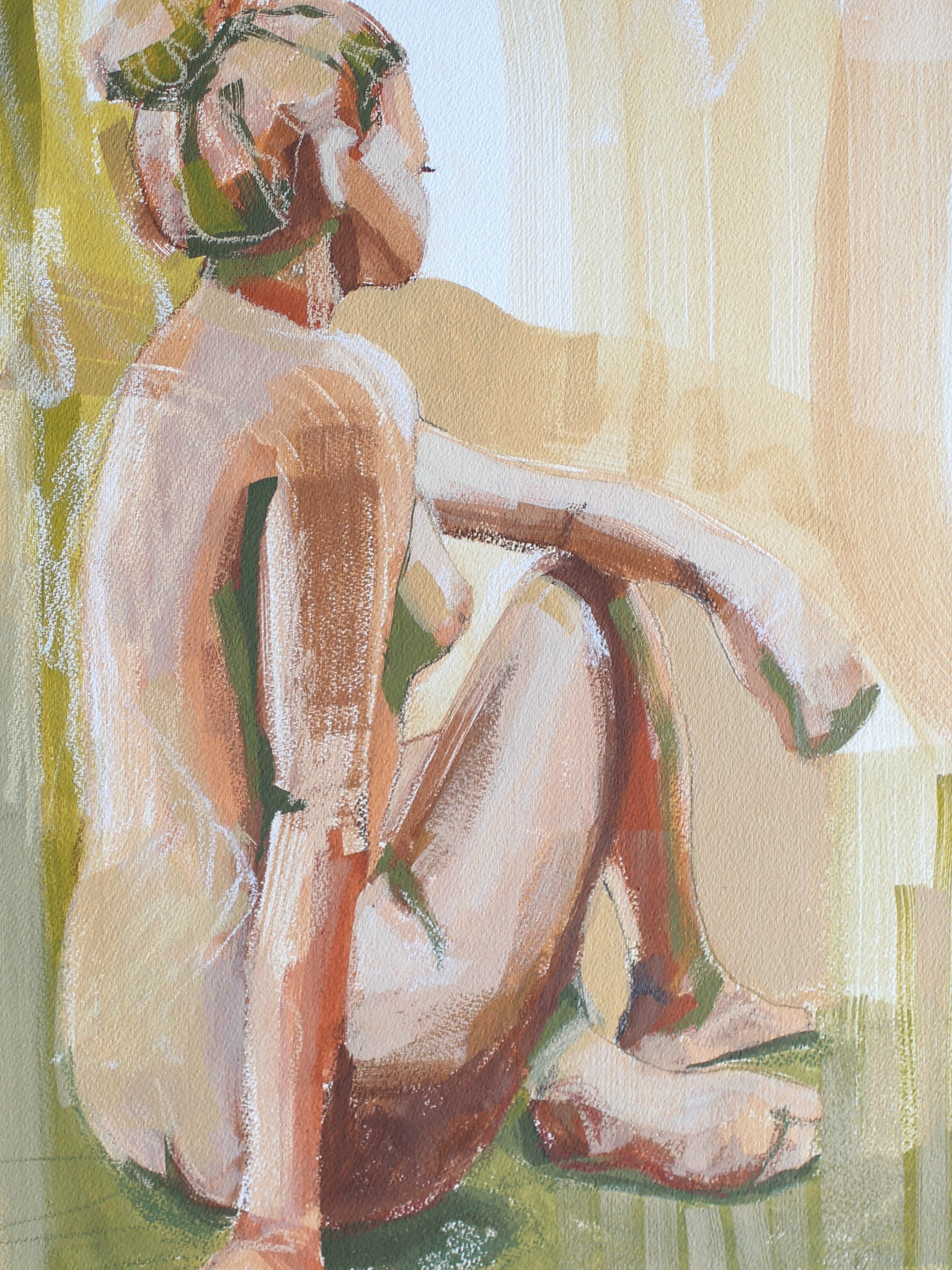 THE FABRIC OF HER BEING 12X16 Katherine Corden Art  #abstractfigure #figurepainting #figurestudy
