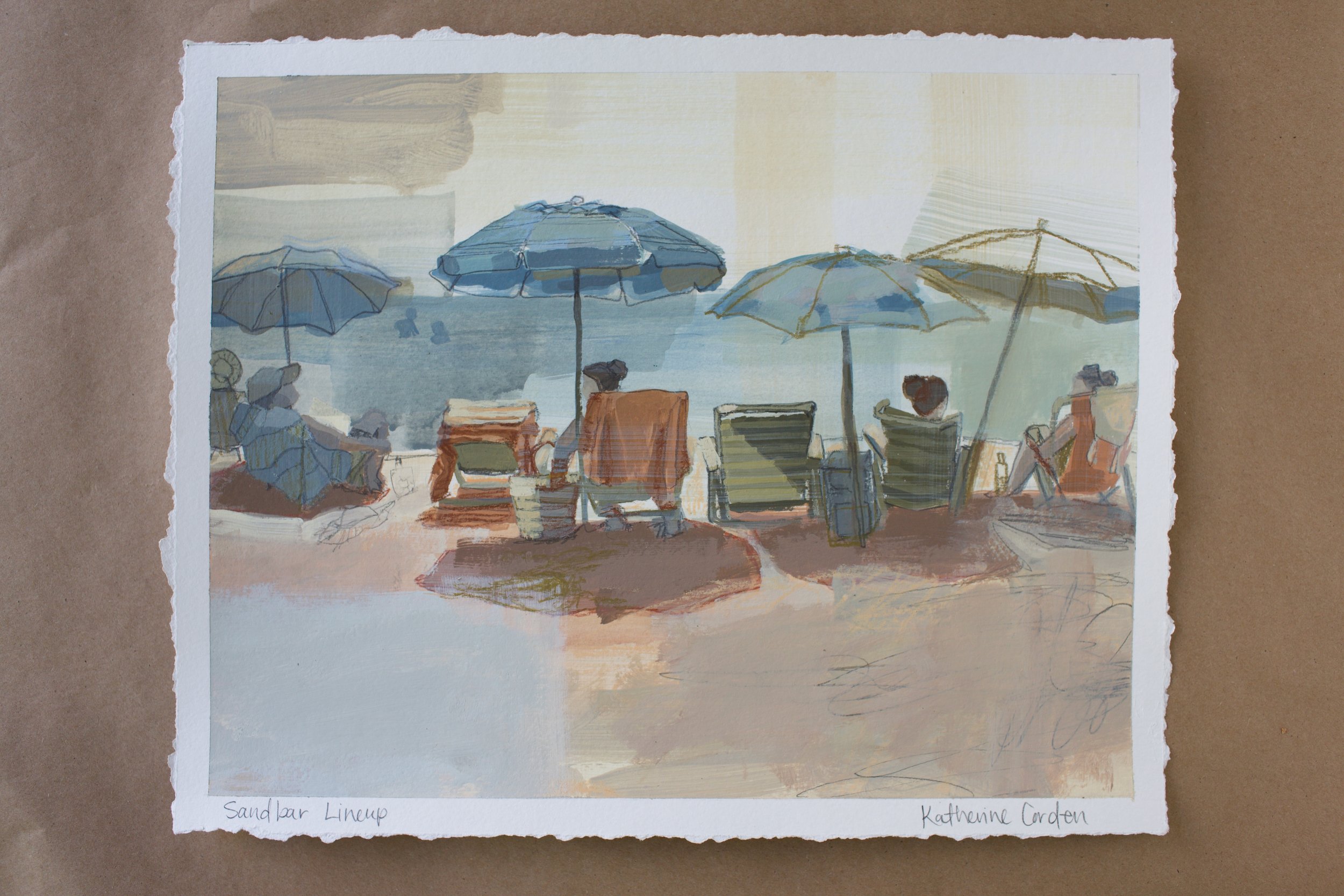 Sandbar Lineup 11x14, Katherine Corden Art