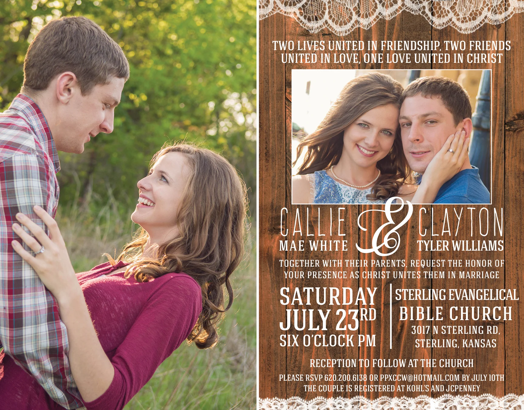 Callie + Clayton-Engagement and Wedding Invitation
