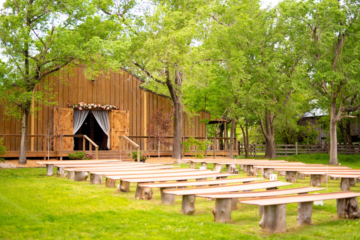 The Outdoor Ceremony Space at Cedar Tree Barn