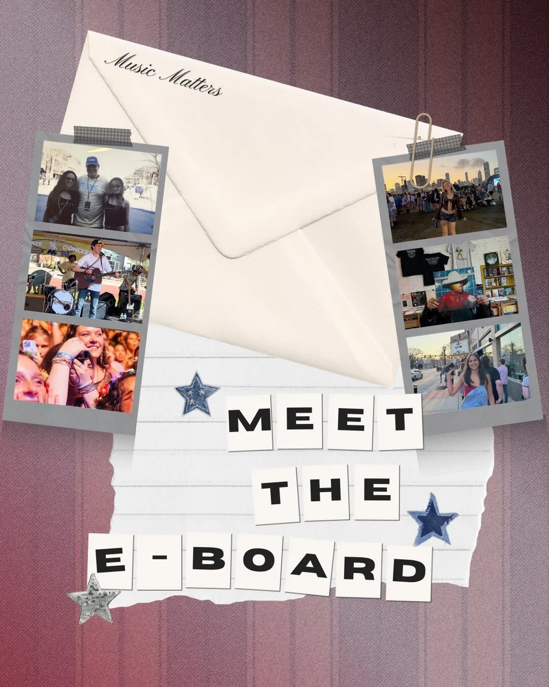 MEET THE MUSIC MATTERS 26-27 E-BOARD! ✨🪩

We are BACK and BETTER than EVER. 🤩 Our E-Board is super excited to bring noise to campus this year and to make it matter! There are so many amazing things we have planned and cannot wait to share them with